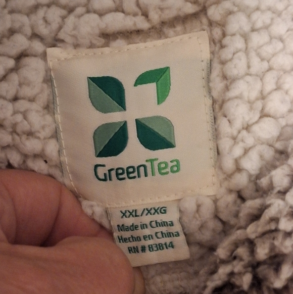 Green Tea Cozy Cream Sherpa Pullover Jacket Shacket - Picture 3 of 11